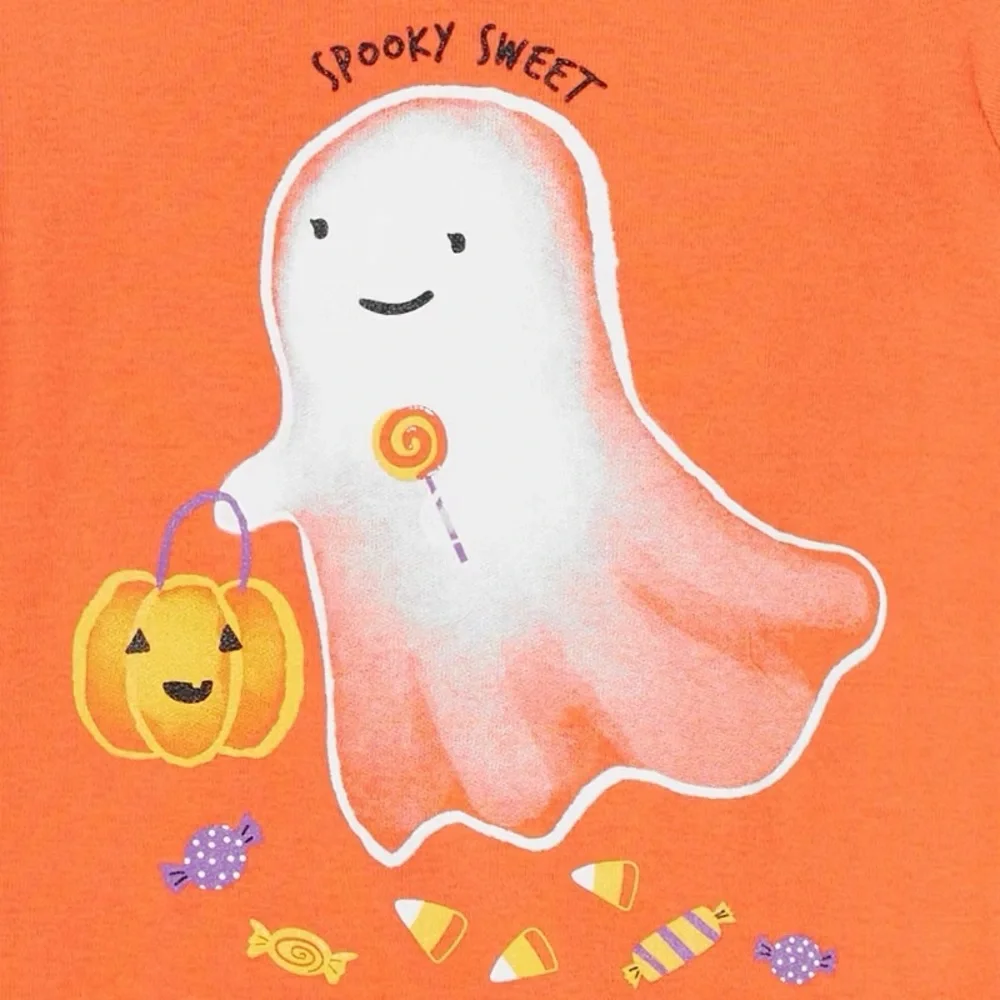 Carter's nwt 4pc Halloween Ghosts and Pumpkins Pajama Set Black/Orange/White 3t - Picture 2 of 3